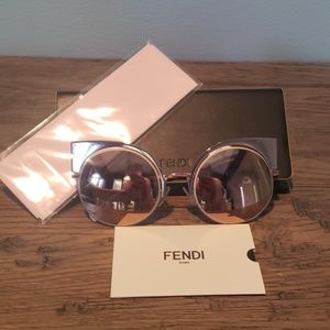 Fendi Cat Mirror Rose Gold Sunglasses